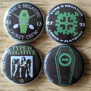 Type O Negative Logos 1 inch Set Of 4 Pinback Buttons